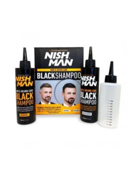 Champú Negro Cabello y Barba Nishman