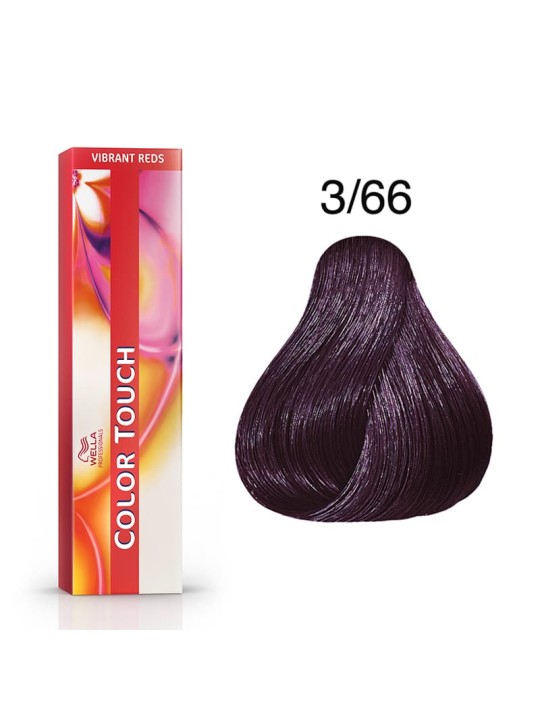 Tinte Wella Color Touch Vibrant Reds 3/66 Castaño Oscuro Violeta Intenso 60 ml.