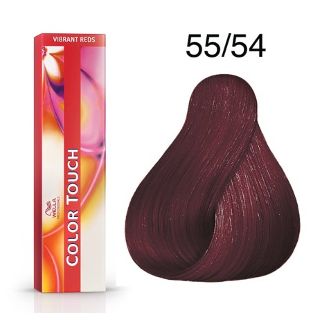 Tinte Wella Color Touch Vibrant Reds 55/54 Castaño Claro Intenso Caoba Cobrizo 60 ml.