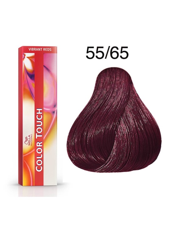 Tinte Wella Color Touch Vibrant Reds 55/65 Castaño Claro Intenso Violeta Caoba 60 ml.