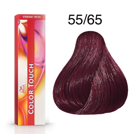 Tinte Wella Color Touch Vibrant Reds 55/65 Castaño Claro Intenso Violeta Caoba 60 ml.