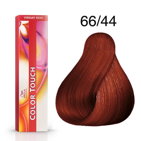 Tinte Wella Color Touch Vibrant Reds 66/44 Rubio Oscuro Intenso Cobrizo Intenso 60 ml.