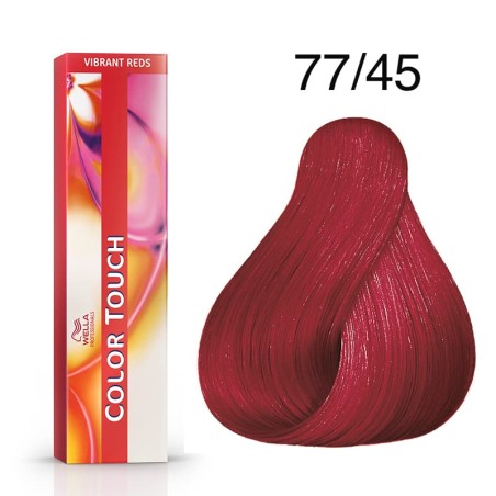Tinte Wella Color Touch Vibrant Reds 77/45 Rubio Medio Intenso Cobrizo Caoba 60 ml.