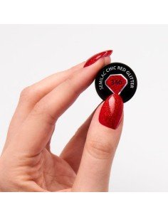 Esmalte Semilac 346 Chic Red Glitter 7 ml. 2