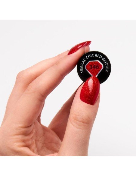 Esmalte Semilac 346 Chic Red Glitter 7 ml.