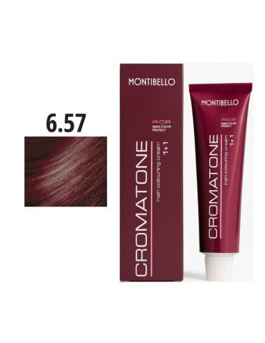 Montibello Cromatone Nº 6.57 Rubio Oscuro Caoba Rojo – Tinte Permanente En Crema 60 Ml
