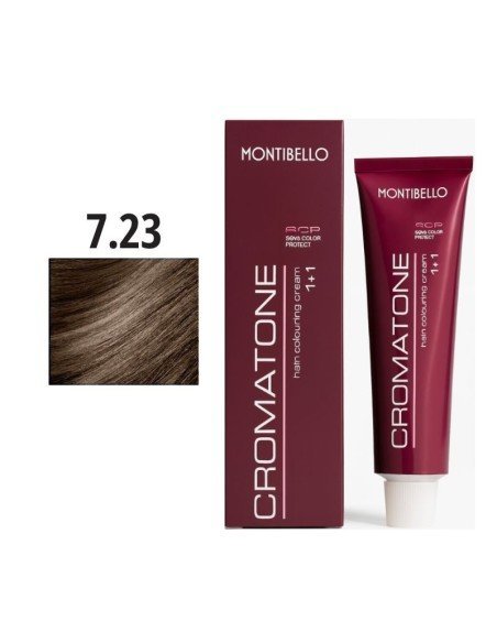 Montibello Cromatone Nº 7.23 Rubio Medio Irisado Dorado – Tinte Permanente En Crema 60 Ml