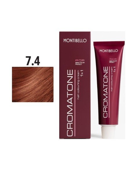 Montibello Cromatone Nº 7.4 Rubio Medio Cobrizo – Tinte Permanente En Crema 60 Ml