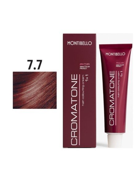 Montibello Cromatone Nº 7.7 Rubio Medio Rojizo – Tinte Permanente En Crema 60 Ml