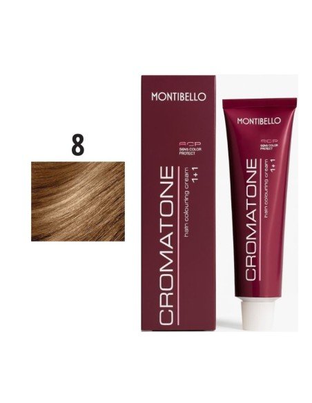 Montibello Cromatone Nº 8 Rubio Claro – Tinte Permanente En Crema 60 Ml