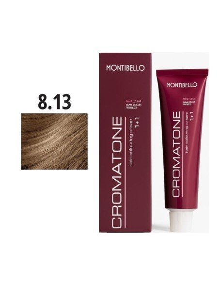 Montibello Cromatone Nº 8.13 Rubio Claro Ceniza Dorado – Tinte Permanente En Crema 60 Ml