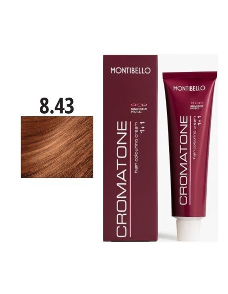 Montibello Cromatone Nº 8.43 Rubio Claro Cobrizo Dorado – Tinte Permanente En Crema 60 Ml