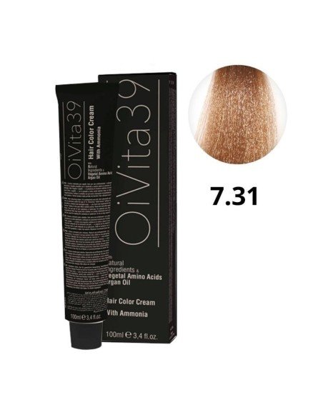 Oivita39 Nº 7.31 Rubio Medio Dorado Ceniza – Tinte Profesional 100 Ml