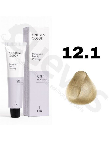 Kin Cosmetics Kincrem Color Vegan – 12.1 Rubio Extra Claro Ceniza – 100ml