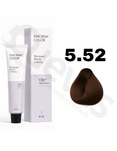 Kin Cosmetics Kincrem Color Vegan – 5.52 Castaño Claro Marrón Irisado – 100ml