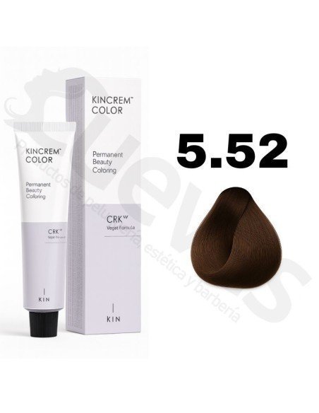 Kin Cosmetics Kincrem Color Vegan – 5.52 Castaño Claro Marrón Irisado – 100ml