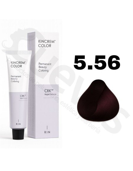Kin Cosmetics Kincrem Color Vegan – 5.56 Castaño Claro Marrón Rojizo – 100ml