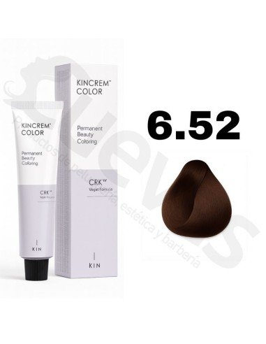 Kin Cosmetics Kincrem Color Vegan – 6.52 Rubio Oscuro Marrón Irisado – 100ml