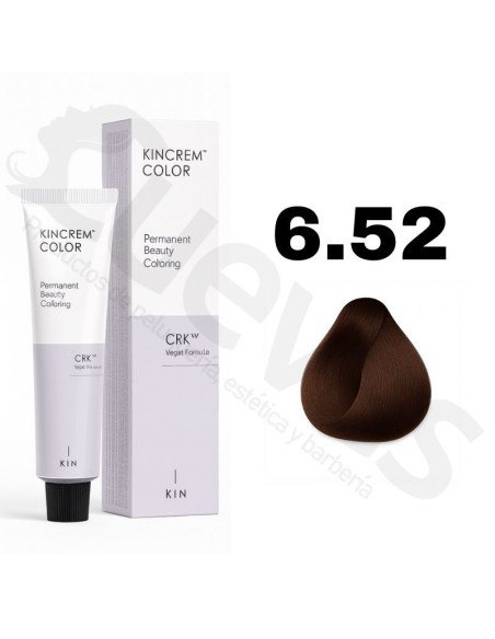 Kin Cosmetics Kincrem Color Vegan – 6.52 Rubio Oscuro Marrón Irisado – 100ml
