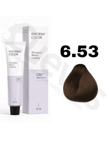 Kin Cosmetics Kincrem Color Vegan – 6.53 Rubio Oscuro Marrón Dorado – 100ml