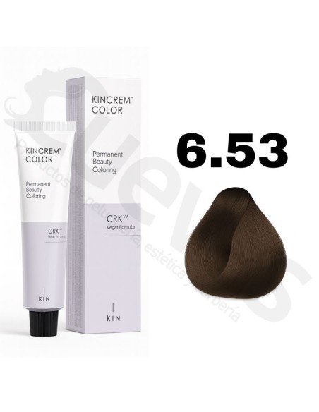 Kin Cosmetics Kincrem Color Vegan – 6.53 Rubio Oscuro Marrón Dorado – 100ml