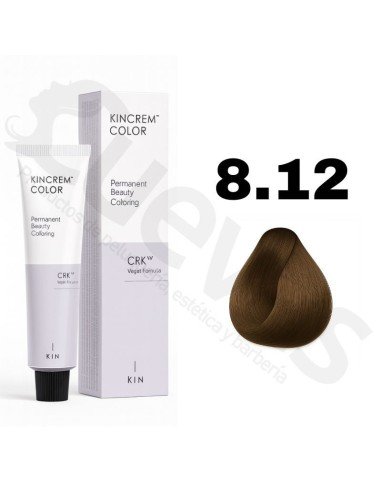 Kin Cosmetics Kincrem Color Vegan – 8.12 Rubio Claro Ceniza Irisado – 100ml