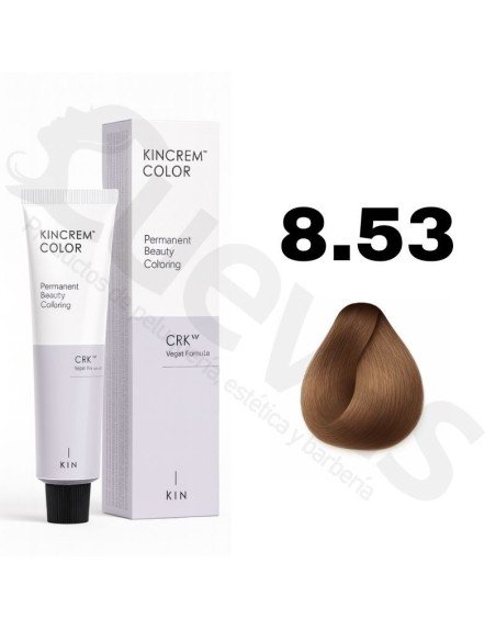 Kin Cosmetics Kincrem Color Vegan – 8.53 Rubio Claro Marrón Dorado – 100ml