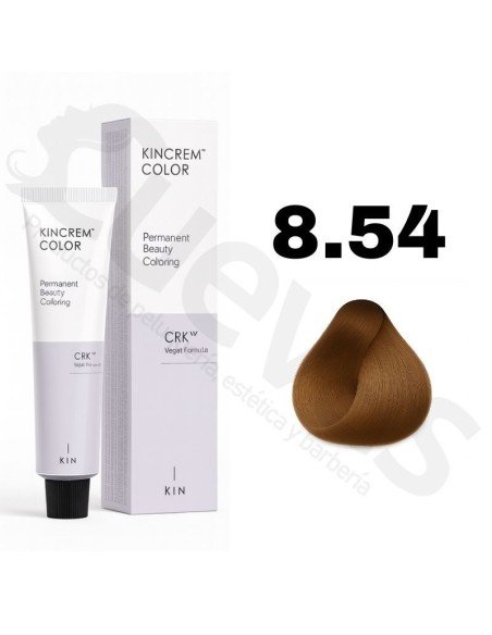 Kin Cosmetics Kincrem Color Vegan – 8.54 Rubio Claro Marrón Cobrizo – 100ml