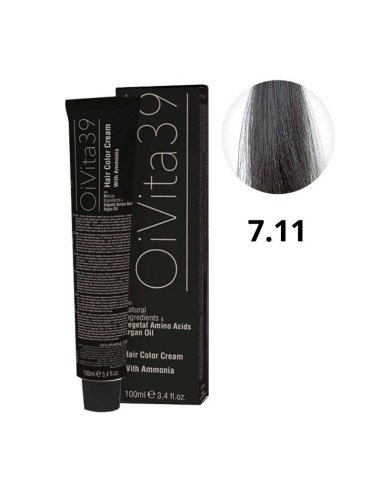 Oivita39 Nº 7.11 Rubio Medio Ceniza Profundo – Tinte Profesional 100 Ml