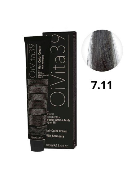 Oivita39 Nº 7.11 Rubio Medio Ceniza Profundo – Tinte Profesional 100 Ml