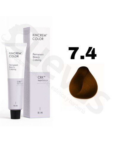 Kin Cosmetics Kincrem Color Vegan – 7.4 Rubio Medio Cobrizo – 100ml