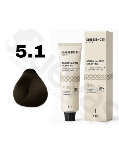 Kinessences Tinte Sin Amoniaco 5.1 Castaño Claro Ceniza 100 Ml