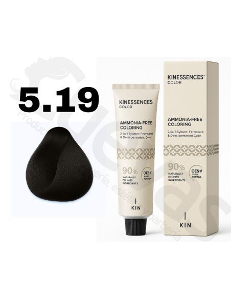 Kinessences Tinte Sin Amoniaco 5.19 Castaño Claro Ceniza Azulado 100 Ml