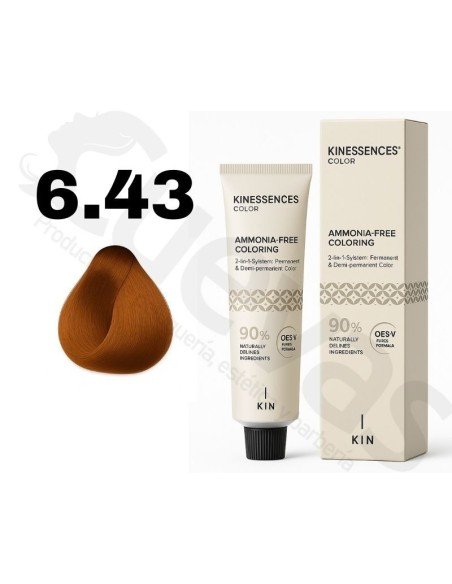 Kinessences Tinte Sin Amoniaco 6.43 Rubio Oscuro Cobrizo Dorado 100 Ml