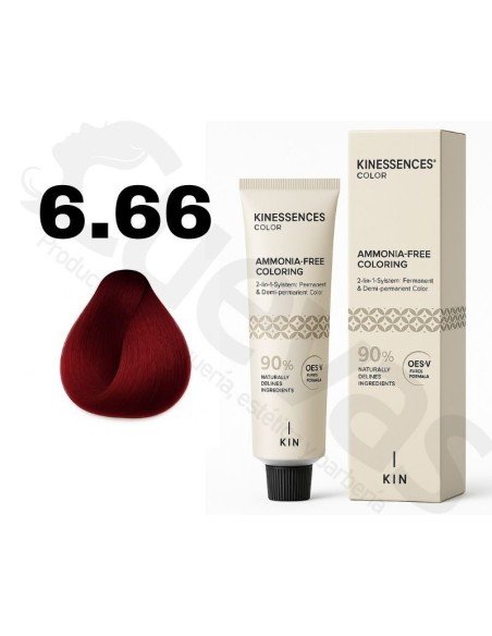 Kinessences Tinte Sin Amoniaco 6.66 Rubio Oscuro Rojo Intenso 100 Ml