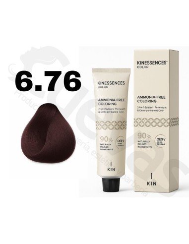 Kinessences Tinte Sin Amoniaco 6.76 Rubio Oscuro Violeta Rojizo 100 Ml