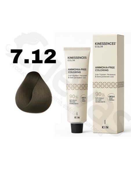 Kinessences Tinte Sin Amoniaco 7.12 Rubio Medio Ceniza Irisado 100 Ml