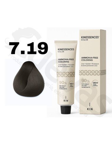 Kinessences Tinte Sin Amoniaco 7.19 Rubio Medio Ceniza Malva 100 Ml