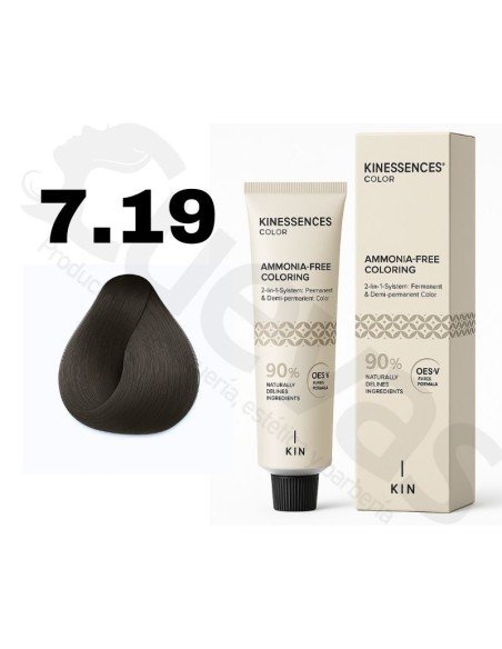 Kinessences Tinte Sin Amoniaco 7.19 Rubio Medio Ceniza Malva 100 Ml
