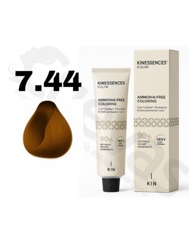 Kinessences Tinte Sin Amoniaco 7.44 Rubio Medio Cobre Intenso 100 Ml