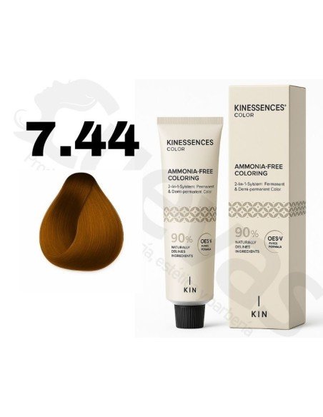 Kinessences Tinte Sin Amoniaco 7.44 Rubio Medio Cobre Intenso 100 Ml