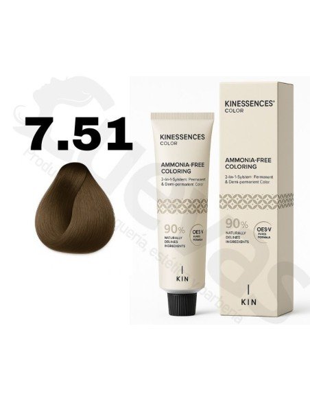 Kinessences Tinte Sin Amoniaco 7.51 Rubio Medio Marron Moka 100 Ml