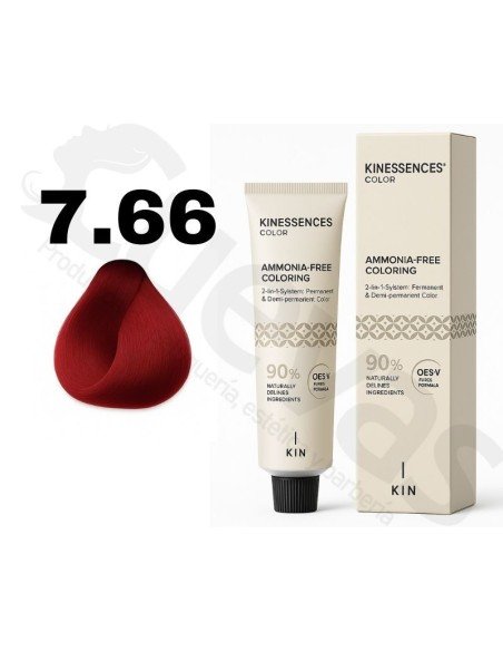 Kinessences Tinte Sin Amoniaco 7.66 Rubio Medio Rojo Intenso 100 Ml