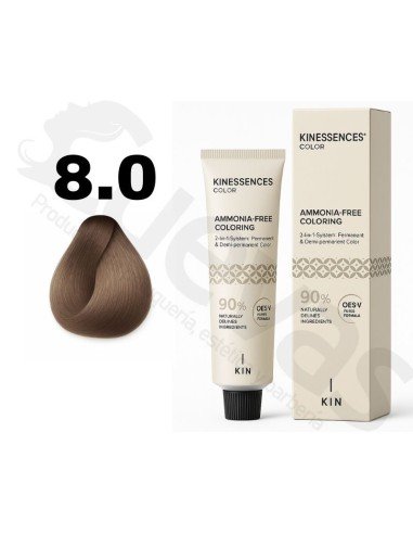Kinessences Tinte Sin Amoniaco 8.0 Rubio Claro Natural 100 Ml