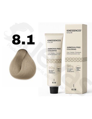 Kinessences Tinte Sin Amoniaco 8.1 Rubio Claro Ceniza 100 Ml