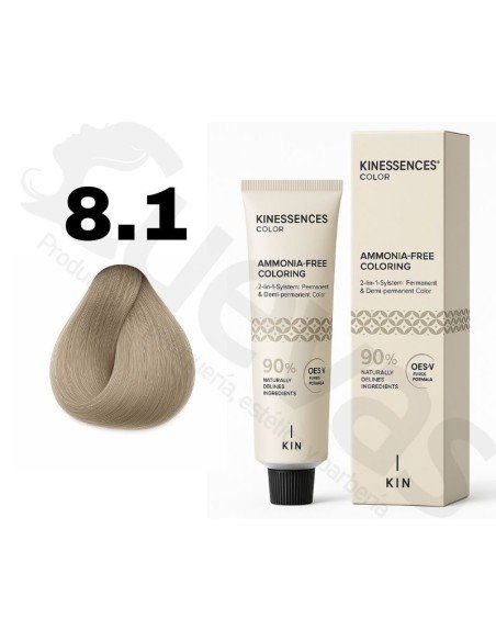 Kinessences Tinte Sin Amoniaco 8.1 Rubio Claro Ceniza 100 Ml