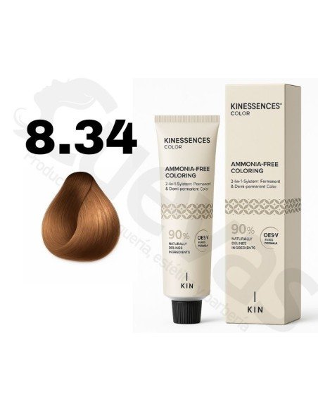 Kinessences Tinte Sin Amoniaco 8.34 Rubio Claro Dorado Ceniza 100 Ml