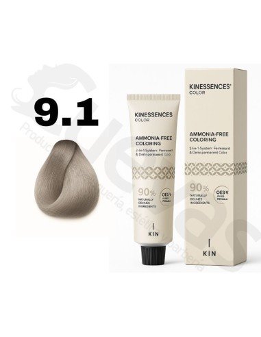 Kinessences Tinte Sin Amoniaco 9.1 Rubio Muy Claro Ceniza 100 Ml