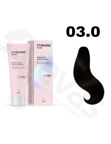 Kingloss Tinte Sin Amoniaco 03.0 Castaño Oscuro Natural 50 Ml
