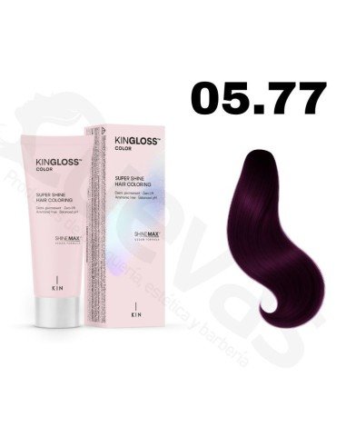 Kingloss Tinte Sin Amoniaco 05.77 Castaño Claro Violeta Intenso 50 Ml